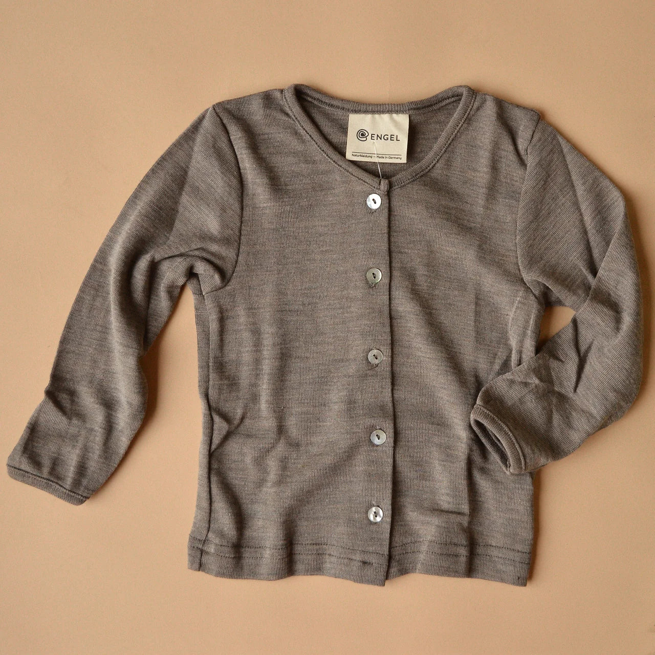 Babyjäckchen - Wolle/Seide - Walnut/Walnuss - Baby Cardigan - Engel Natur