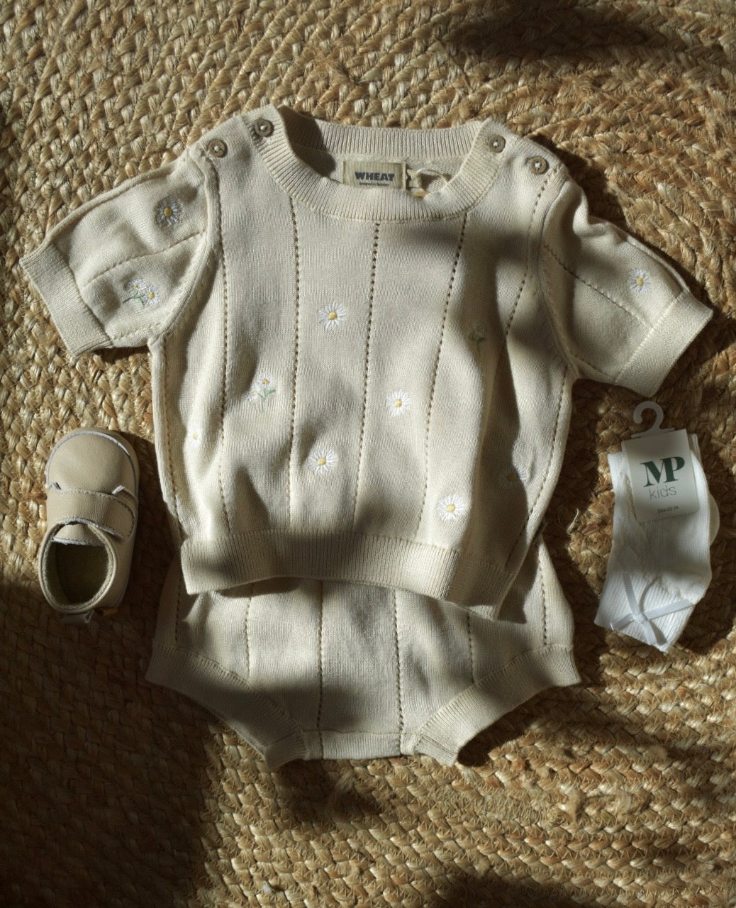 Shorts - Knitted Shorts Dua - Organic cotton - Sandshell/Cream - Wheat