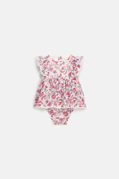 Strampler-Kleidchen Lena - Bio-Baumwolle - Cream Floral Haven - Louise Misha