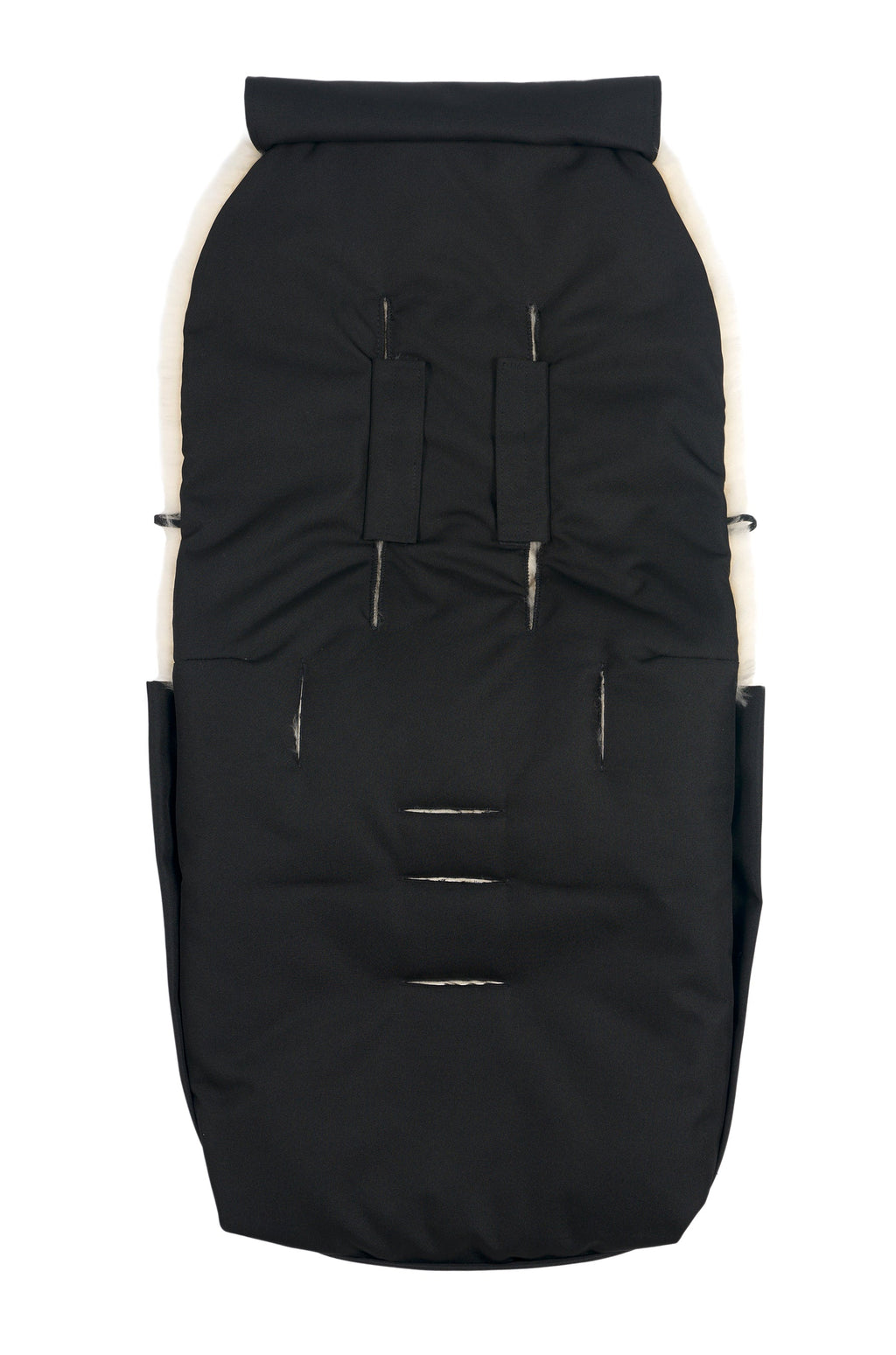 Noir Puffmuff – Luxury Black Merino Sheepskin Stroller Footmuff – BINIBAMBA