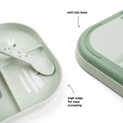 Compartment plate - Foodie compartment plate - Croco - Green - Done by Deer