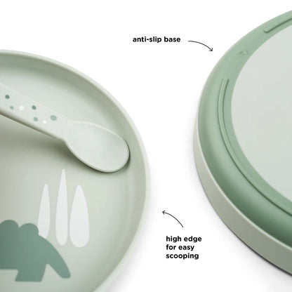 Anti-slip plate - Foodie plate - Croco - Green - Done by Deer