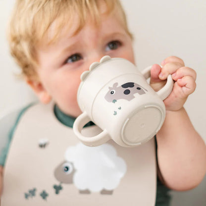 Training cup - Two handles - Foodie spout cup - Tiny farm - Sand - Done by Deer