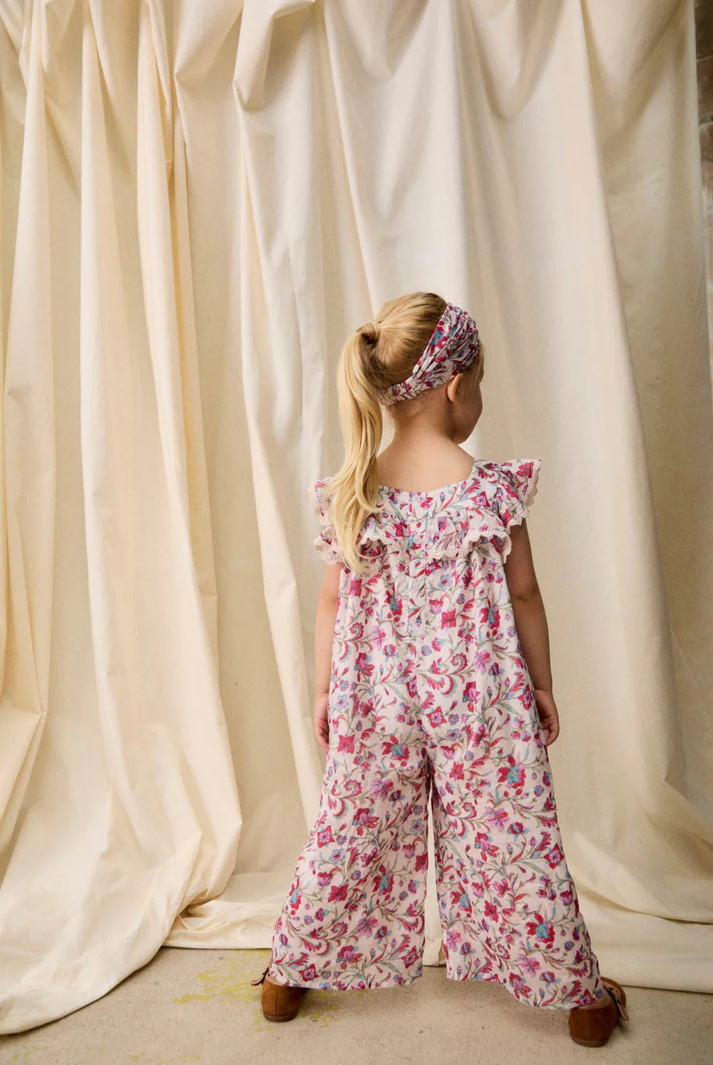 Jumpsuit - Overall Irma - Biologisch katoen - Cream Floral Haven - Louise Misha