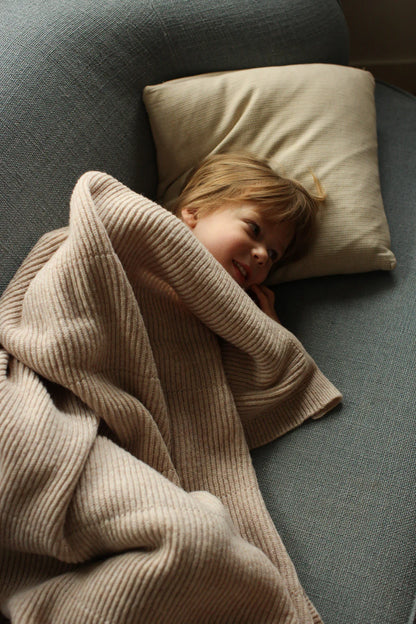Crib blanket - Merino wool - 100x140cm - Gaston - Soft beige/pink - HVID