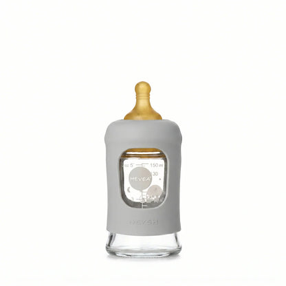 Glazen babyfles - Wide Neck met beschermhoes 150 ml - HEVEA