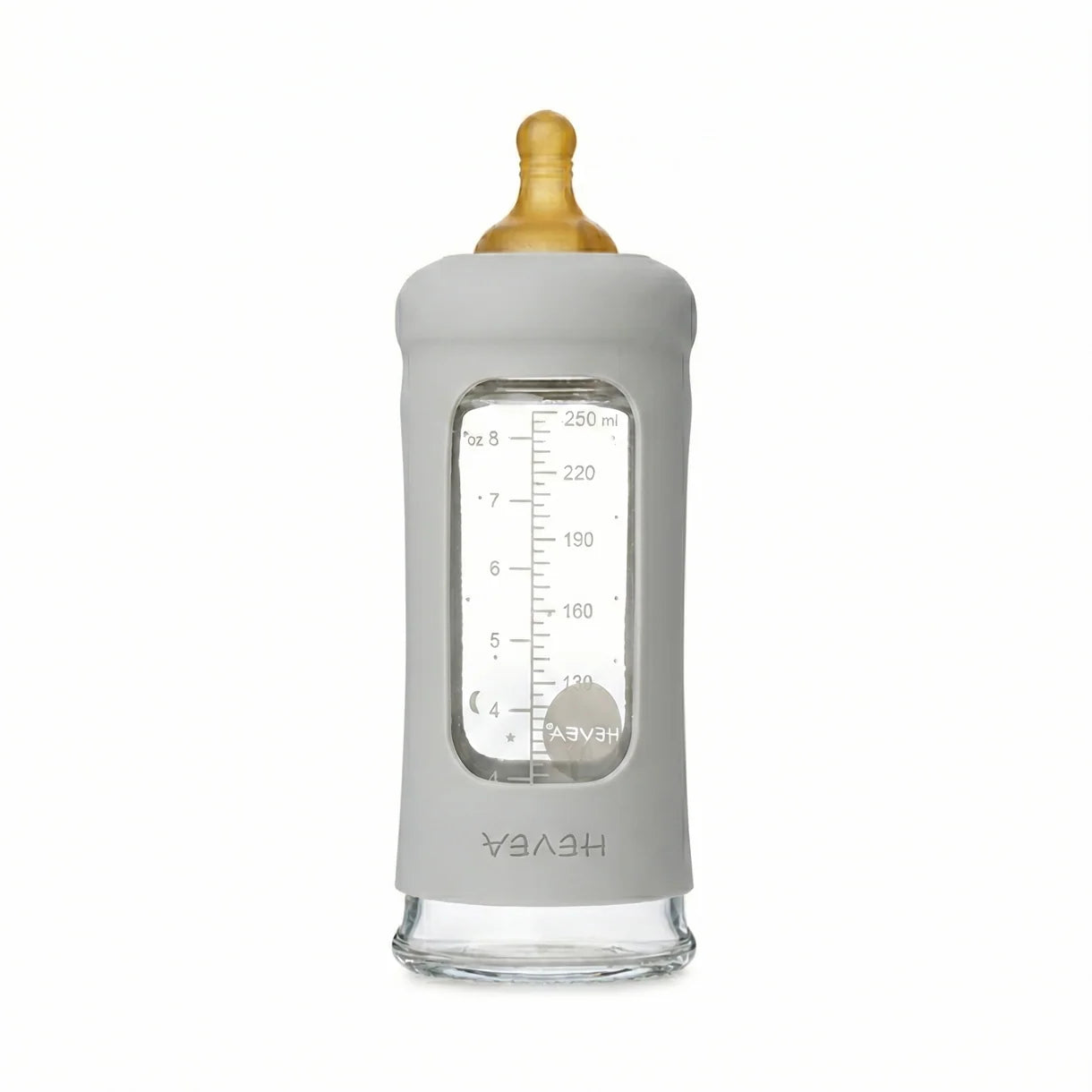 Glazen babyfles - Wide Neck met sleeve/beschermhoes - Glas & natuurrubber - HEVEA - productfoto - afbeelding 5