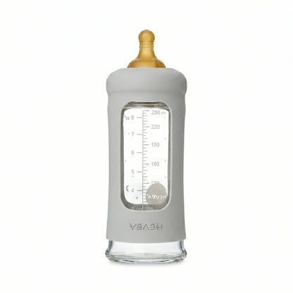 Glazen babyfles - Wide Neck met sleeve/beschermhoes - Glas & natuurrubber - HEVEA - productfoto - afbeelding 5