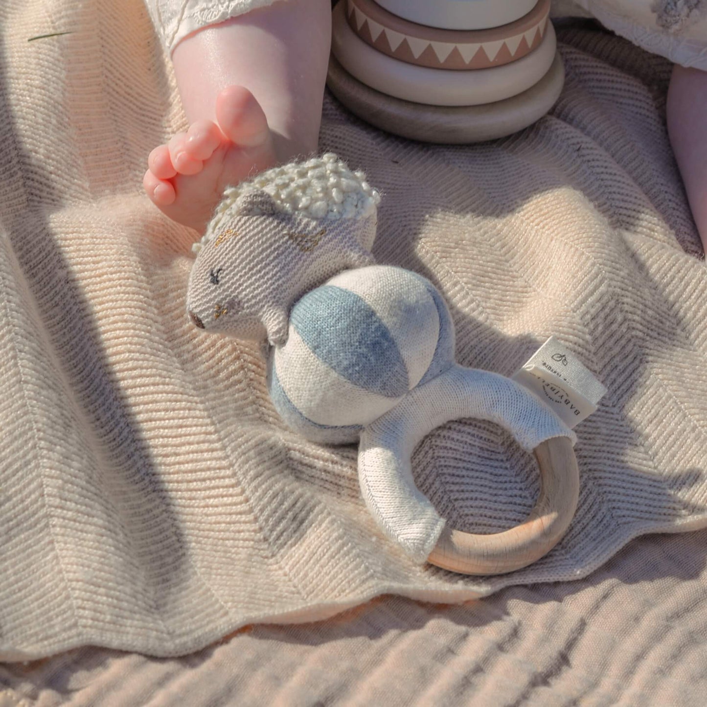 Rammelaar egeltje - Henny de Egel - Sky Blue - Biologisch katoen - Baby Bello