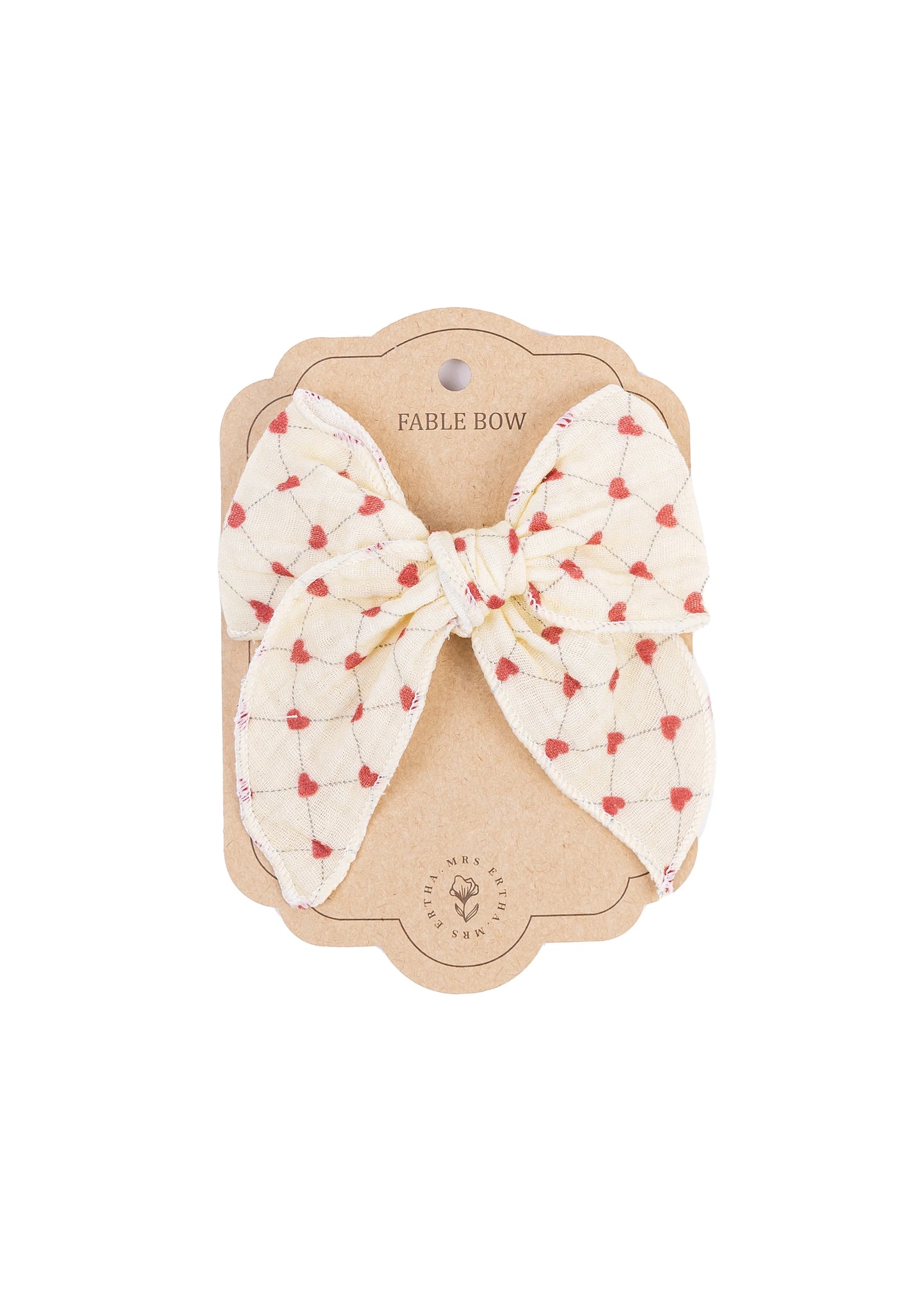 Hair clip bow - Organic cotton - Lovely Roots - Mrs Ertha