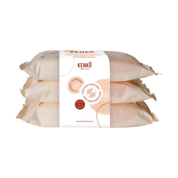 Natürliche Babytücher mit Windelcreme - 3x 54 Stück Set - Kenkô