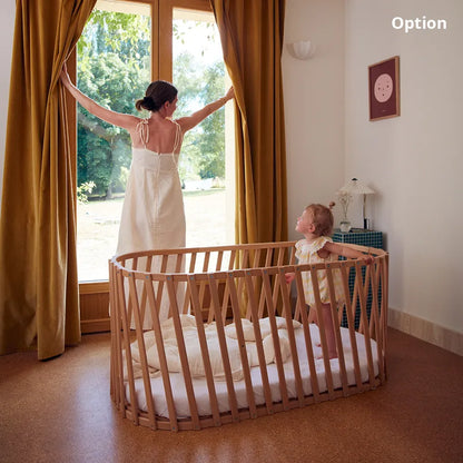 LUGO Evolving Wooden Baby Bed - Meegroeiend Houten Bed 70x90 / 70x140 cm - Van Geboorte tot 7 Jaar - Charlie Crane