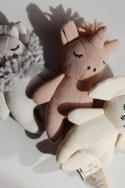 Mini Unicorn - Soft Cuddly Toy with Bell - Organic Cotton - Konges Sløjd
