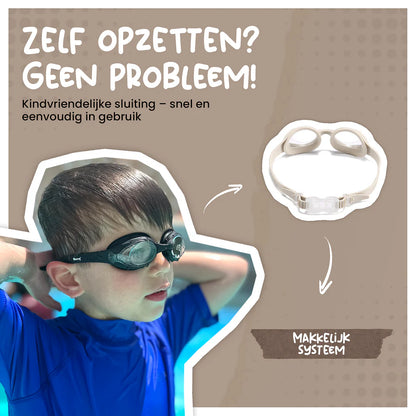 Swimming Goggles Sammy - Diving Mask 3-6 years - Beige/Ecru - Maesy