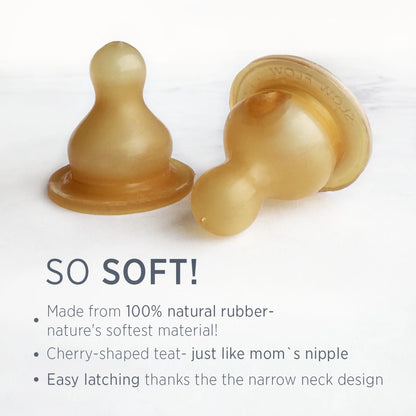 Glass baby bottle - Natural rubber - Standard Neck Baby Bottle - 120ML - 0-6 months - Hevea