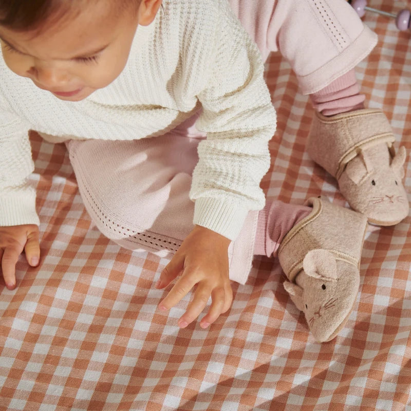Mouse Wool Slippers – Kinder-Hausschuhe aus Wolle mit Wildledersohle – Mäuschen – MELTON