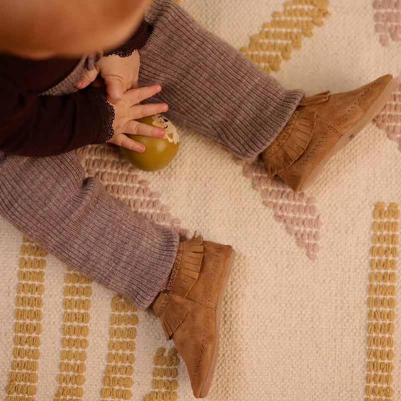Moccasin Suede Slippers – Leder-Babyschuhe mit rutschfester Wildledersohle – MELTON