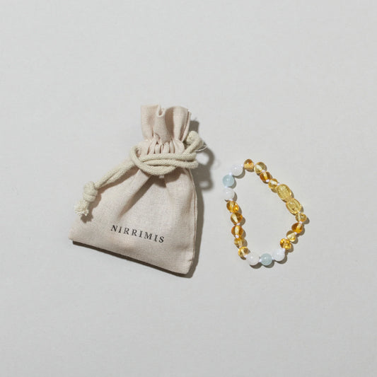 Barnsteen en edelstenen armband - Beachy - 14 cm - Kids 0-3 jaar - Nirrimis