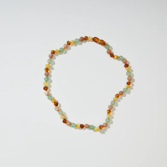 Barnsteen en edelstenen ketting - Lulu - 32 cm - Kids 0-3 jaar - Nirrimis