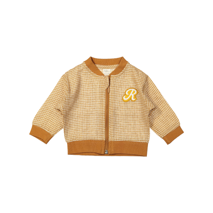 Jacket Noel - Linen/Cotton - Brown Square/brown - Riffle Amsterdam