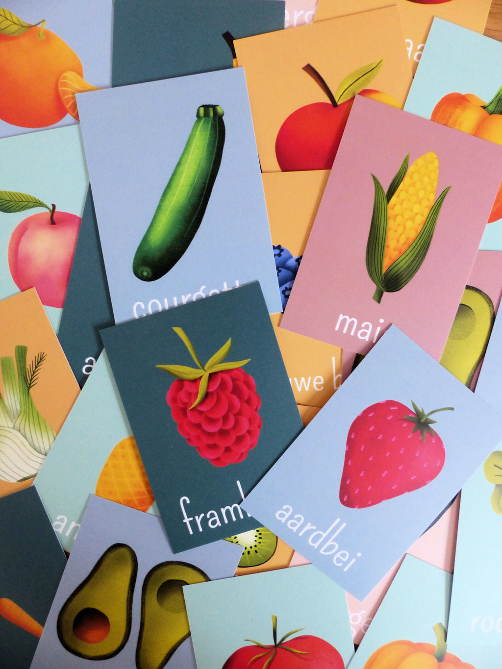 Tischkarten Gemüse & Obst – 60 pädagogische Ess- und Probierkarten für Kinder – STERK & ZOET