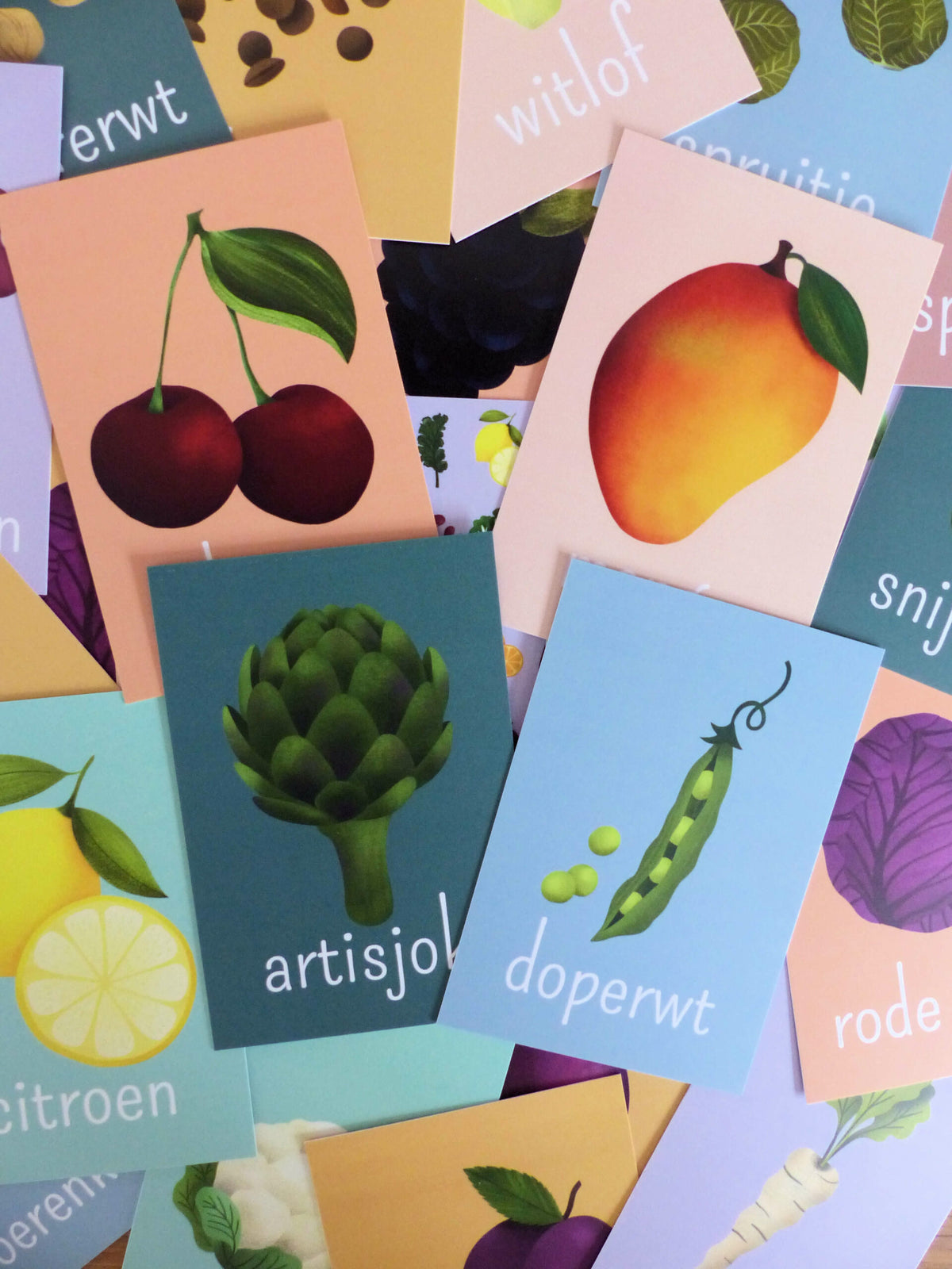 Tischkarten Gemüse & Obst – 60 pädagogische Ess- und Probierkarten für Kinder – STERK & ZOET