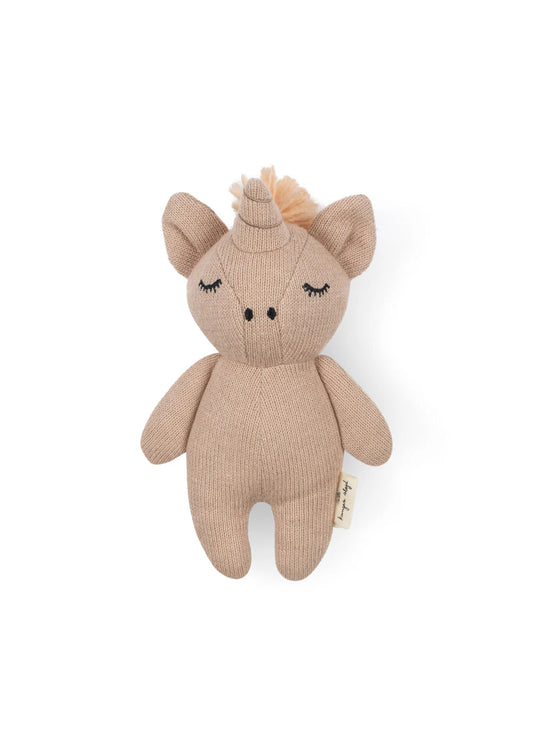 Mini Eenhoorn - Zacht knuffeltje met belletje - Biologisch katoen - Konges Sløjd