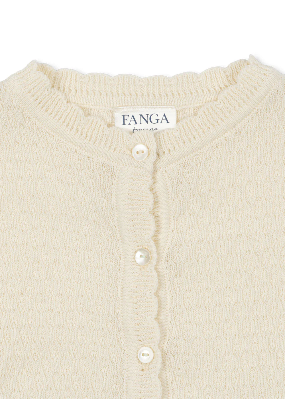 Venti Pointelle Cardigan - Antique White - Fine Knit Cardigan - Organic Cotton - GOTS - Konges Sløjd