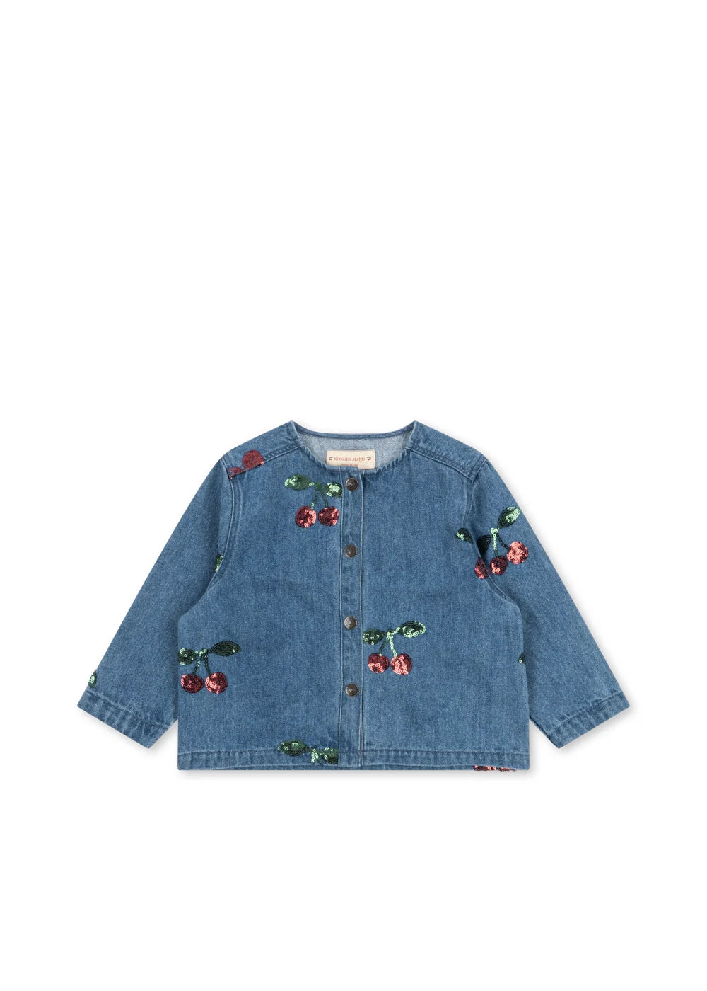 Magot Denim Blouse met Pailletten Kersen – Biologisch Katoen – Konges Sløjd