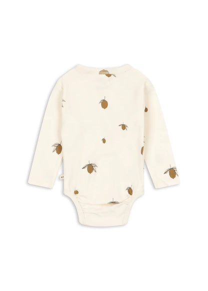 Wrap Bodysuit Lemon - Organic Cotton - Newborn Bodysuit - GOTS Certified - Konges Sløjd
