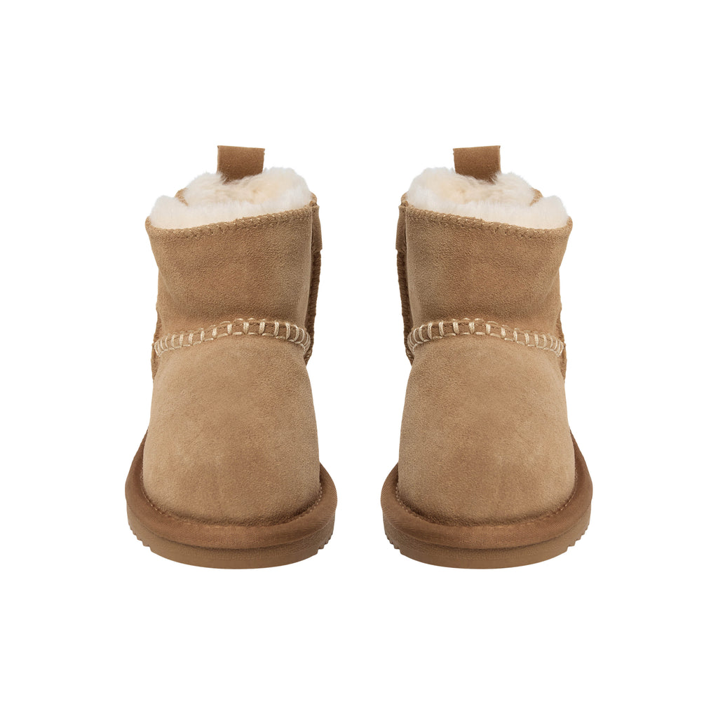 Felt-lined children's shoes ValeKB - Suede - Tan & Dark Brown - Sofie Schnoor