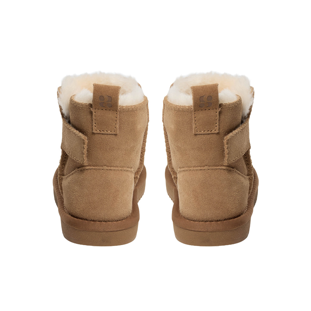 Felt-lined children's shoes ValeKB - Suede - Tan & Dark Brown - Sofie Schnoor