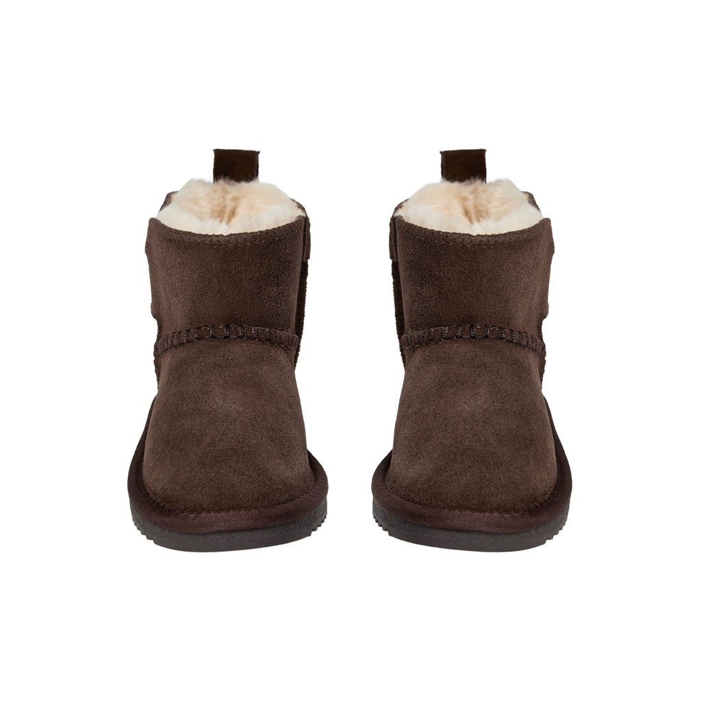Felt-lined children's shoes ValeKB - Suede - Tan & Dark Brown - Sofie Schnoor