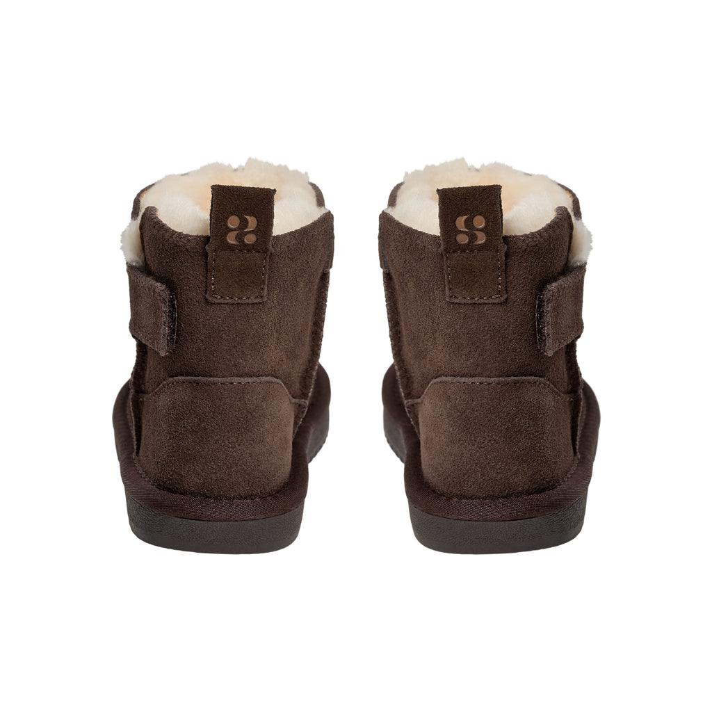 Felt-lined children's shoes ValeKB - Suede - Tan & Dark Brown - Sofie Schnoor