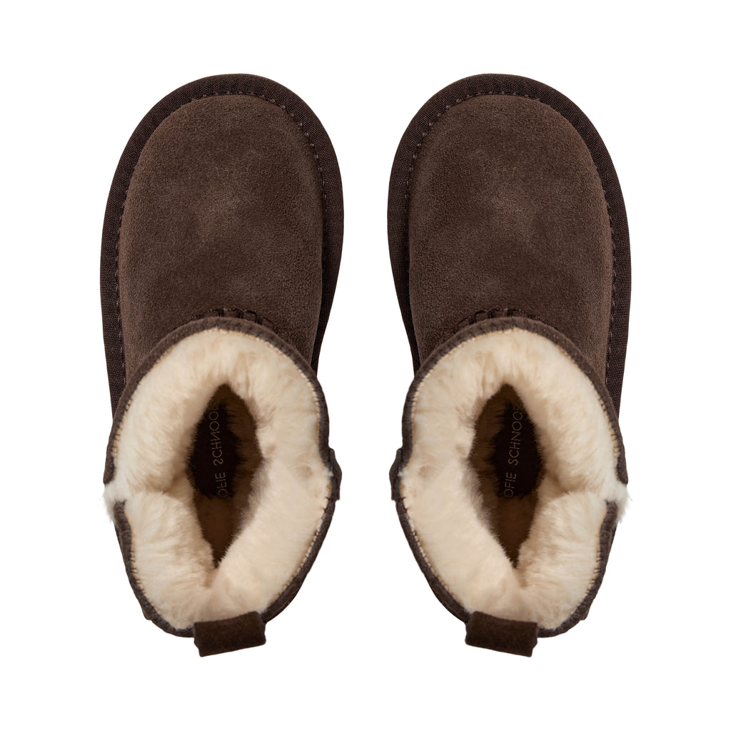 Felt-lined children's shoes ValeKB - Suede - Tan & Dark Brown - Sofie Schnoor