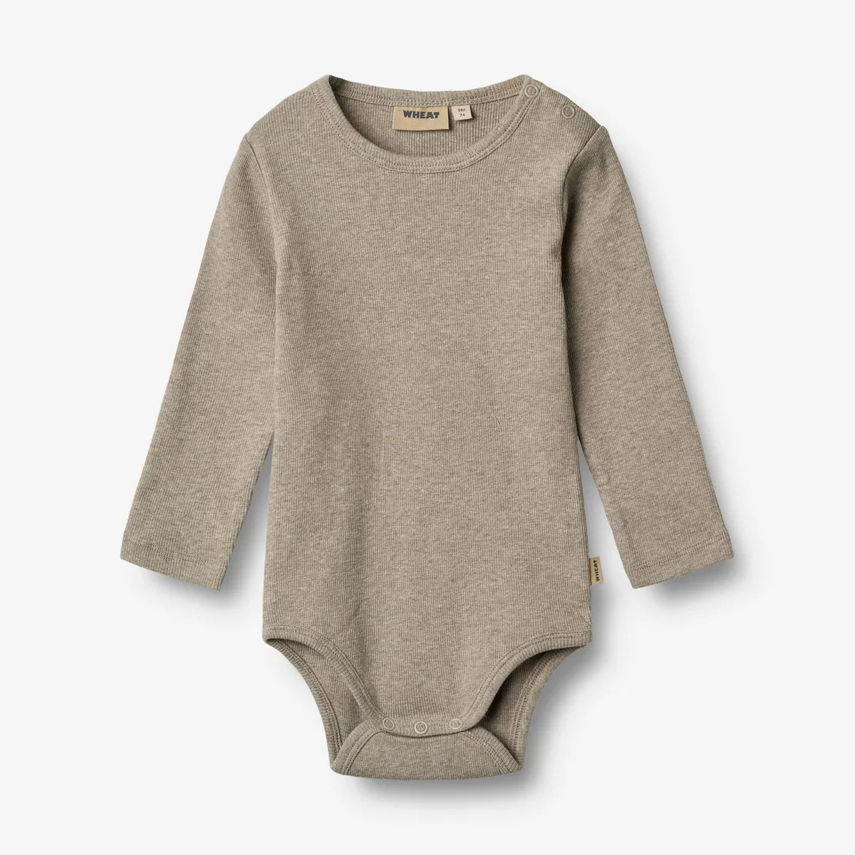 Romper lange mouw Spencer - Biologisch katoen - Gravel melange - Wheat