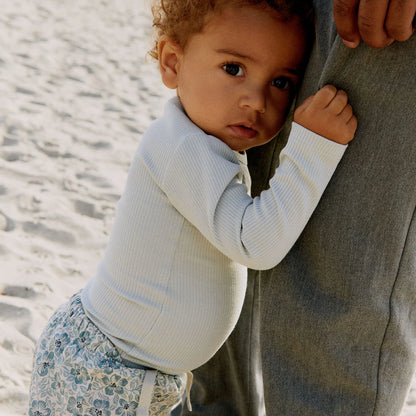 Wheat - Rib Body L/S Spencer - Rainy Sky - Romper - Organic cotton