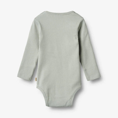 Wheat - Rib Body L/S Spencer - Rainy Sky - Romper - Organic cotton