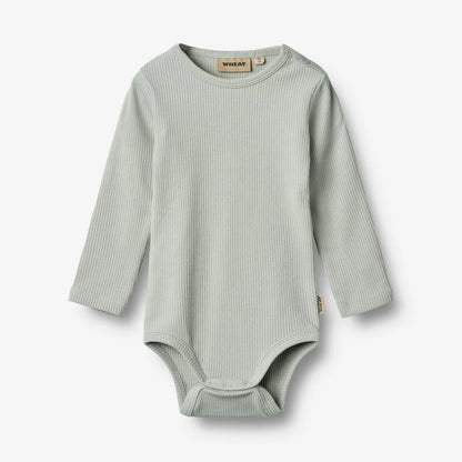 Wheat - Rib Body L/S Spencer - Rainy Sky - Romper - Organic cotton