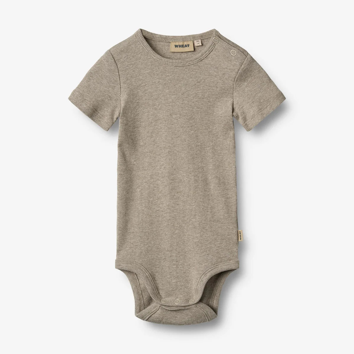Romper korte mouw Timo - Biologisch katoen - Gravel melange - Wheat