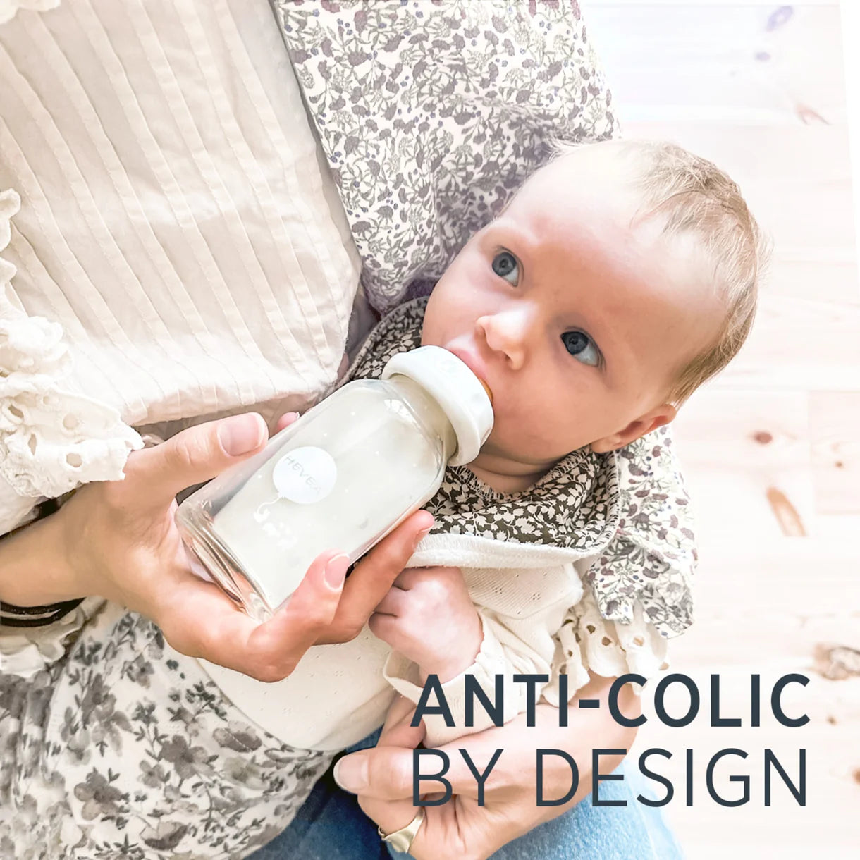 Glass baby bottle - Natural rubber - Standard Neck Baby Bottle - 120ML - 0-6 months - Hevea