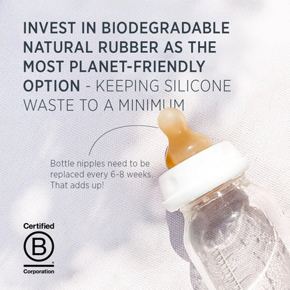 Glass baby bottle - Natural rubber - Standard Neck Baby Bottle - 120ML - 0-6 months - Hevea