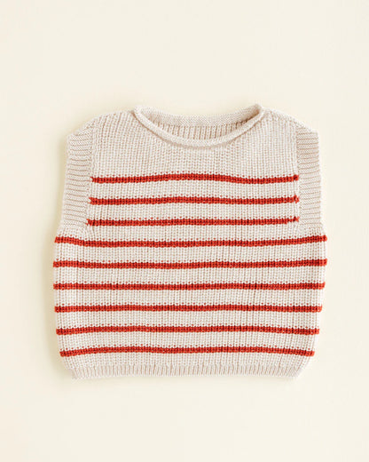 Vest Harvey - Striped - Sleeveless top - Merino wool - HVID