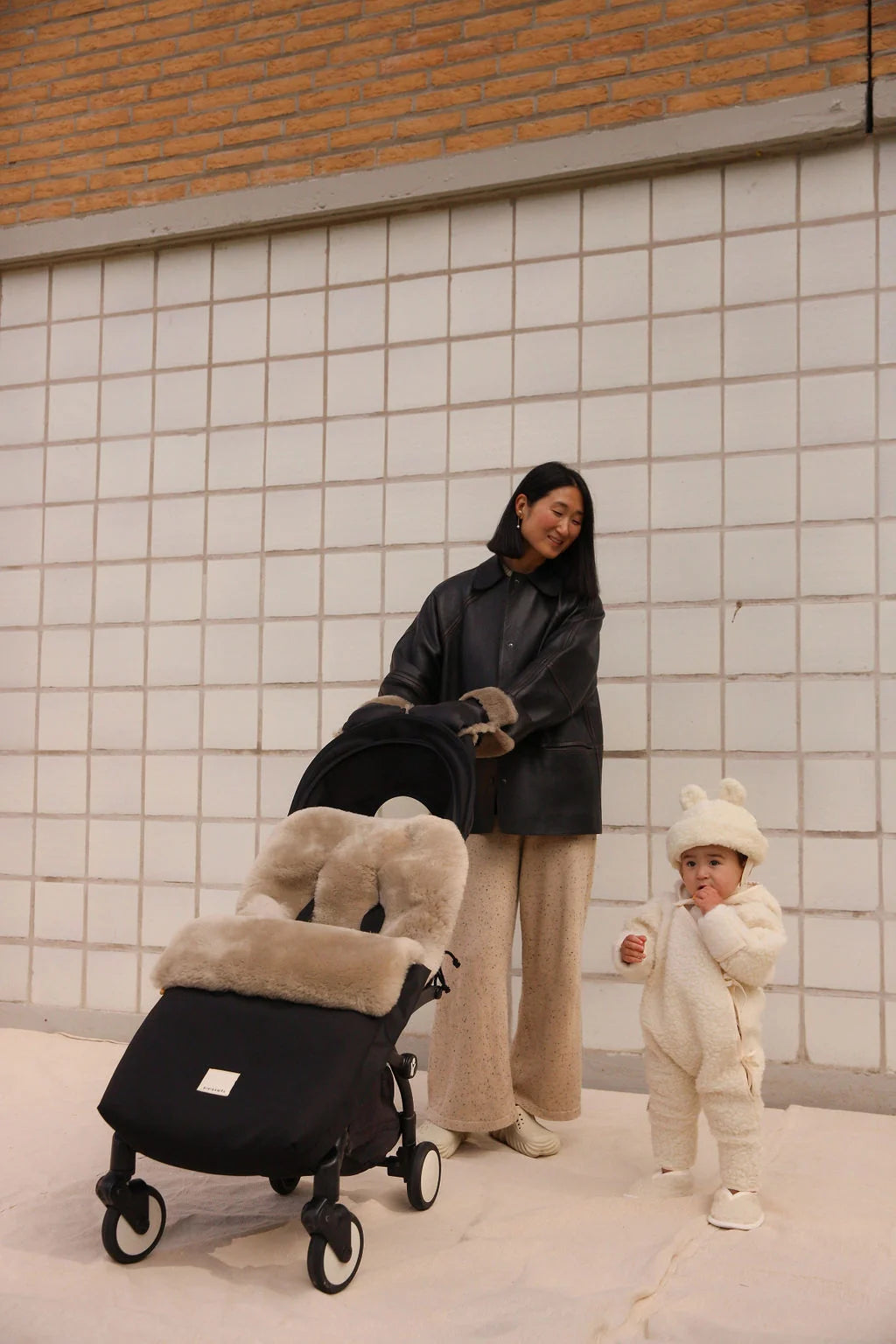 Merino Wool Baby Hat Teddy Hat - Milk - BINIBAMBA