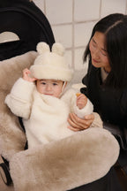 Merino Wool Baby Hat Teddy Hat - Milk - BINIBAMBA