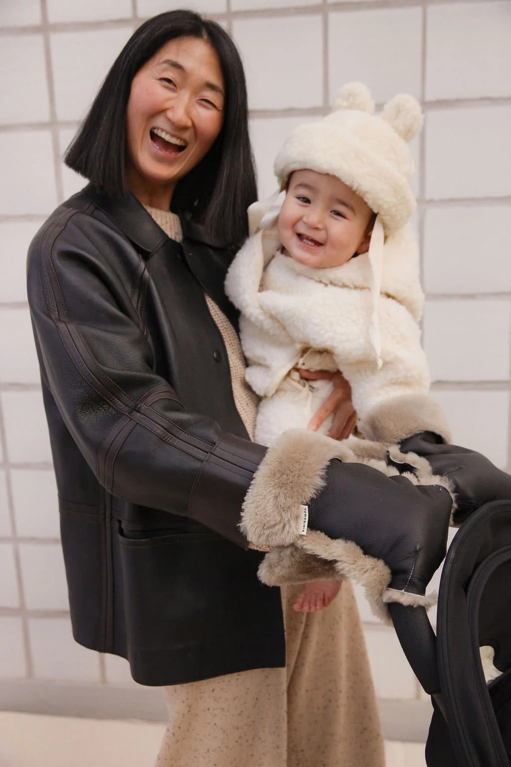 Merino Wool Baby Hat Teddy Hat - Milk - BINIBAMBA