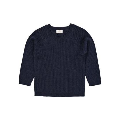 Gestrickter Baby-Pullover - Merino Classic Rib Knit - Navy Blau - Copenhagen Colors