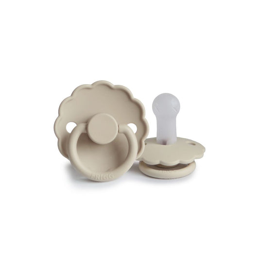 FRIGG Silicone Pacifier - Daisy - Sandstone - 100% Medical Grade Silicone Pacifier