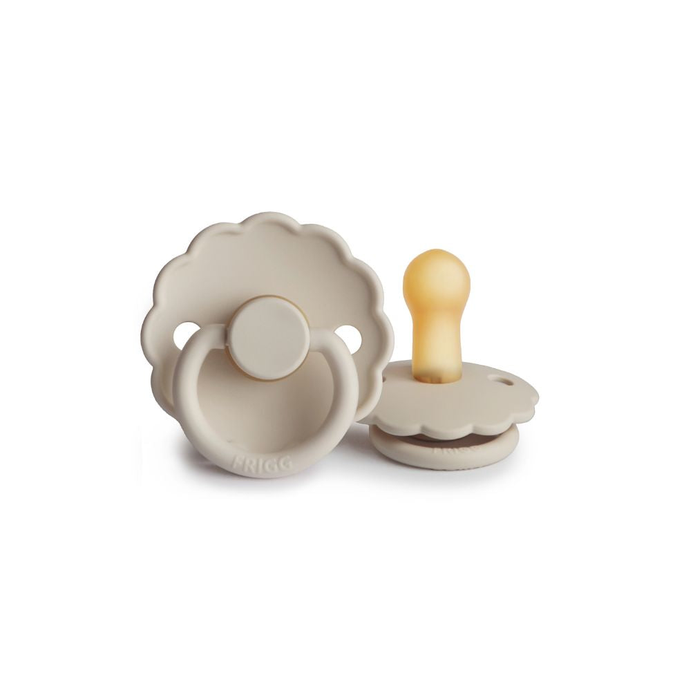 FRIGG latex pacifier - Daisy - Sandstone - 100% natural rubber