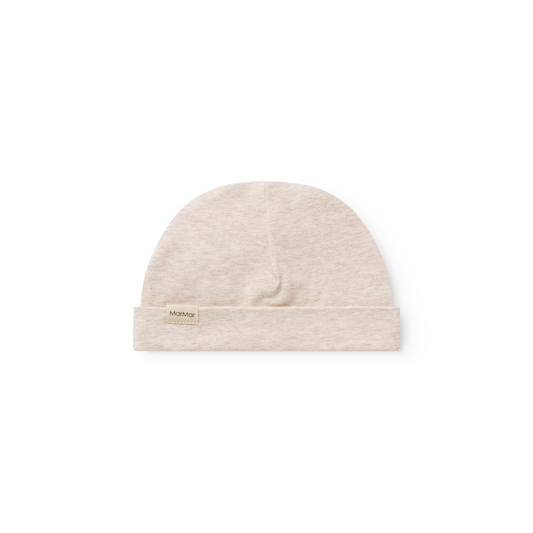 MarMar Copenhagen Aiko Modal Beanie – zacht babymutsje van biologisch katoen en TENCEL Modal met opvouwbare rand voor newborn beige melange